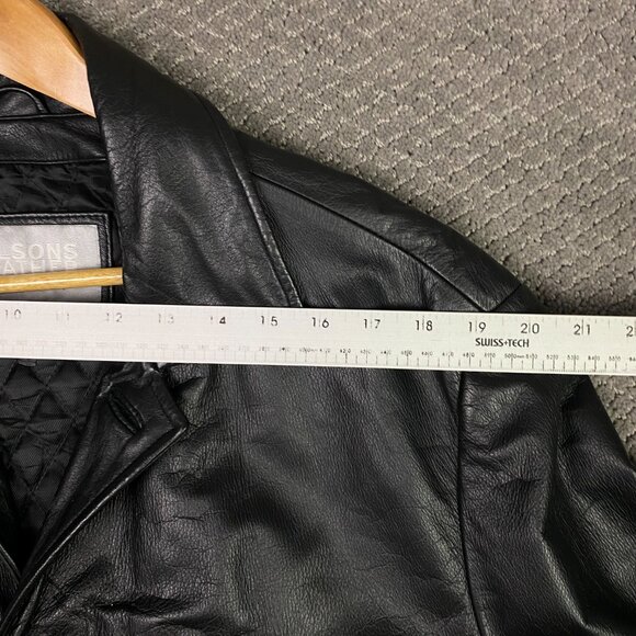 Wilsons Leather M. Julian Leather Jacket Men's Large Black Button Up Front - Picture 11 of 15